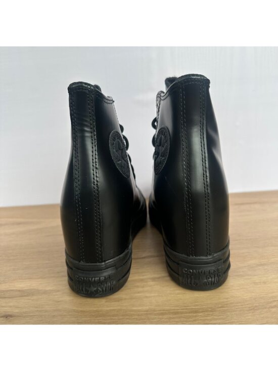 ✨Converse Chuck Taylor Wedge Platform Leather Sz 6.5 Women's Shoes Black A12827C - Picture 5 of 9